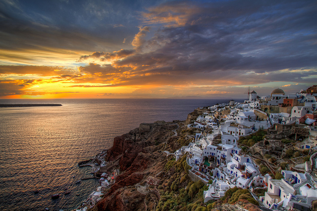 Puesta de sol en Santorini